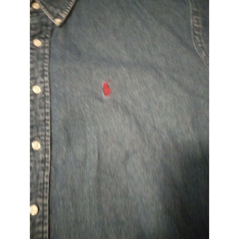 Polo Ralph Lauren Blue Denim Short Sleeve Classic Fit  Button Up Men'XXL